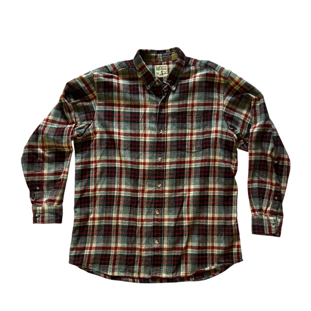 Redhead Men’s Plaid Red Off-White Flannel Shirt XL
